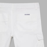 Kid Boys Solid Twill White Cargo Bermuda