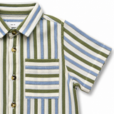 Kids Boys Half Sleeve Striped Shirt
