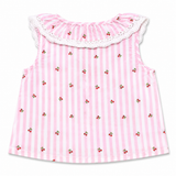 Baby Girls Set Pink Striped Sleeveless Top with Shorts and HeadBand (3Pcs co-ord Set)
