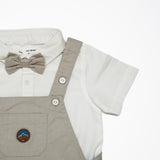Baby Boys Playsuit With Bow Tie And Shirt -3pcs set