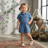 Baby Girls Denim Cargo Playsuit