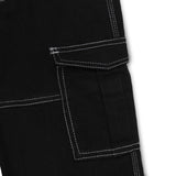 Kid Girls Black Denim Cargo Pant