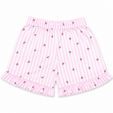 Baby Girls Set Pink Striped Sleeveless Top with Shorts and HeadBand (3Pcs co-ord Set)