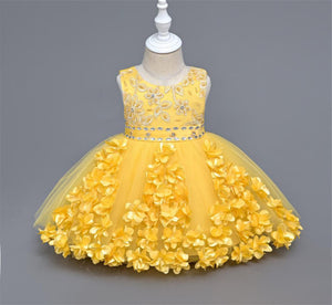 Baby Girls Yellow Party Wear Dress