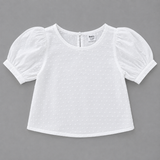Kid Girls Smocked Strappy Dress With Puff Sleeve Top(2pcs set)