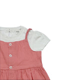 Kid Girls Pinafore Dress With Inner T-Shirt(2pcs set)