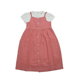 Kid Girls Pinafore Dress With Inner T-Shirt(2pcs set)