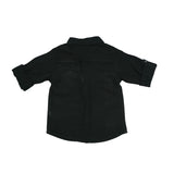 Baby Boys Collar Neck Embroidered Black Shirt