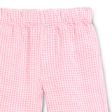 Baby Girls Pink Gingham Checks Spaghetti Tank Top With Shorts 2pcs Set