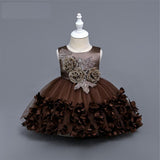 Baby Girls Brown Party Wear Dress