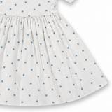 Kid Girls Heart Print Smocked Puff Sleeve Dress