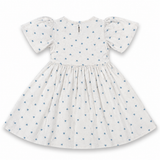 Kid Girls Heart Print Smocked Puff Sleeve Dress