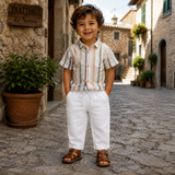 Baby Boys Multi Striped Half Sleeve Shirt