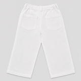 Baby Boys Off White Linen Blend Wide Leg Pant