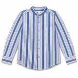 Kids Boys Blue Striped Roll Up sleeve Shirt