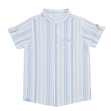 Baby Boys Grandad Collar Half Sleeve Striped Shirt