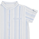 Baby Boys Grandad Collar Half Sleeve Striped Shirt