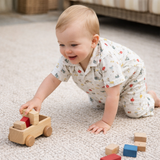 Baby Boys Safari Collar Neck Shirt With Shorts(2pcs Co-ord Set)