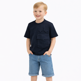 Kid Boys Drop Shoulder Utility Pocket T-Shirt