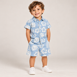 Baby Boys Tropical Printed Shirt With Shorts(2Pcs Co-Ord Set)