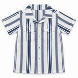 Baby Boys Navy Stripes Safari Shirt With Shorts(2pcs set)