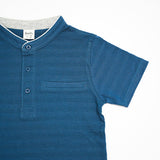 Kid Boys Solid Grandad Collar T-Shirt