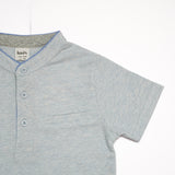 Kid Boys Solid Grandad Collar T-Shirt