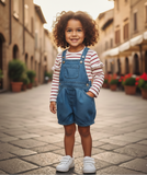 Baby Girls Denim Playsuit with Inner T-Shirt (2Pcs Set)