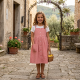 Kid Girls Pinafore Dress With Inner T-Shirt(2pcs set)