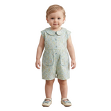 Baby Girls Peter Pan Collar Printed Playsuit