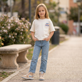 Kids Girls Drop Shoulder White T-Shirt