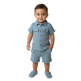 Baby Boys Shirt With Shorts(2pcs Co-Ord set)