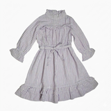 Kid Girls Frill Neck 3/4th Sleeve Dress