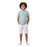 Kid Boys Solid Grandad Collar T-Shirt