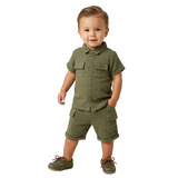 Baby Boys Shirt With Shorts(2pcs Co-Ord set)