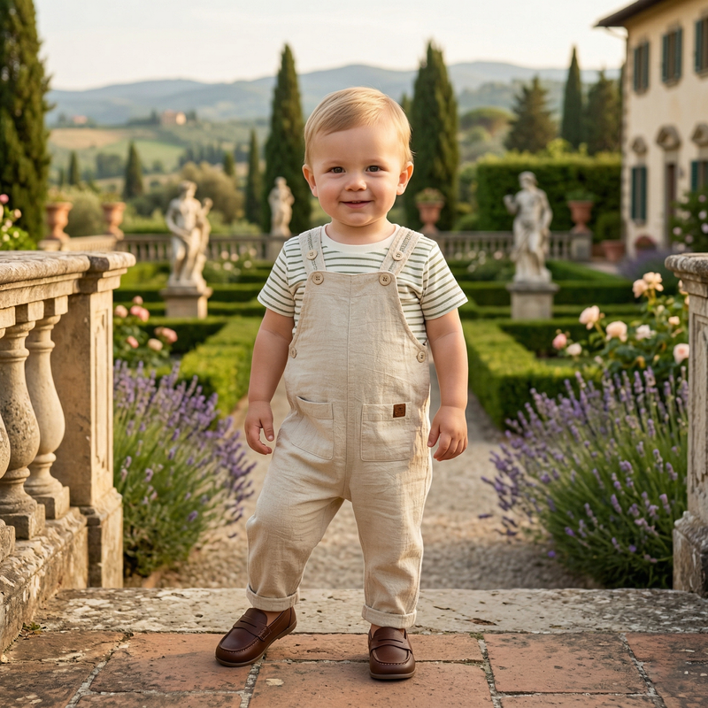 Baby Boys Dungaree With Inner Shirt (2 pcs Set)