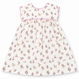 Kid Girls Floral Print Kimono Sleeve Flared Dress