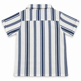 Baby Boys Navy Stripes Safari Shirt With Shorts(2pcs set)