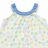 Girls Floral Print Sleeveless A-Line Dress