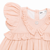 Baby Girls Peach Balloon Sleeve Dress