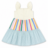 Kid Girls Pastel Rainbow Striped Summer Dress