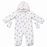 Babies Playful Hooded Full Sleeve Sleepsuit With Mittens
