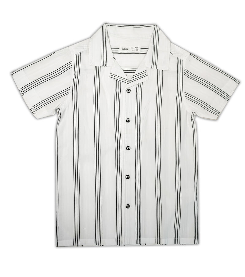 Kid Boys Safari Collar Neck Half Sleeve Printed Shirt