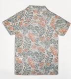 Kid Boys Safari Collar Neck Half Sleeve Printed Shirt