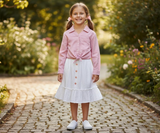 Kid Girls White Midi Skirt