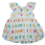 Baby Girls Ruffle Neck Balloon Dress With Head Band