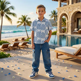 Kids Boys Printed Drop Shoulder Shirt