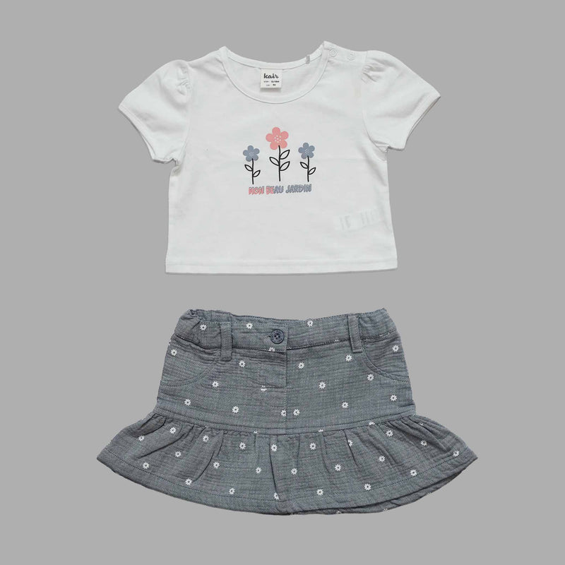 Baby Girls T-Shirt with Skirt (2pcs Set)