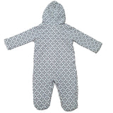 Babies Geometric Print Hooded Sleepsuit With Mittens
