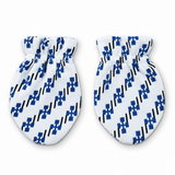 Babies Blue Geometric Print Hooded Sleepsuit With Mittens